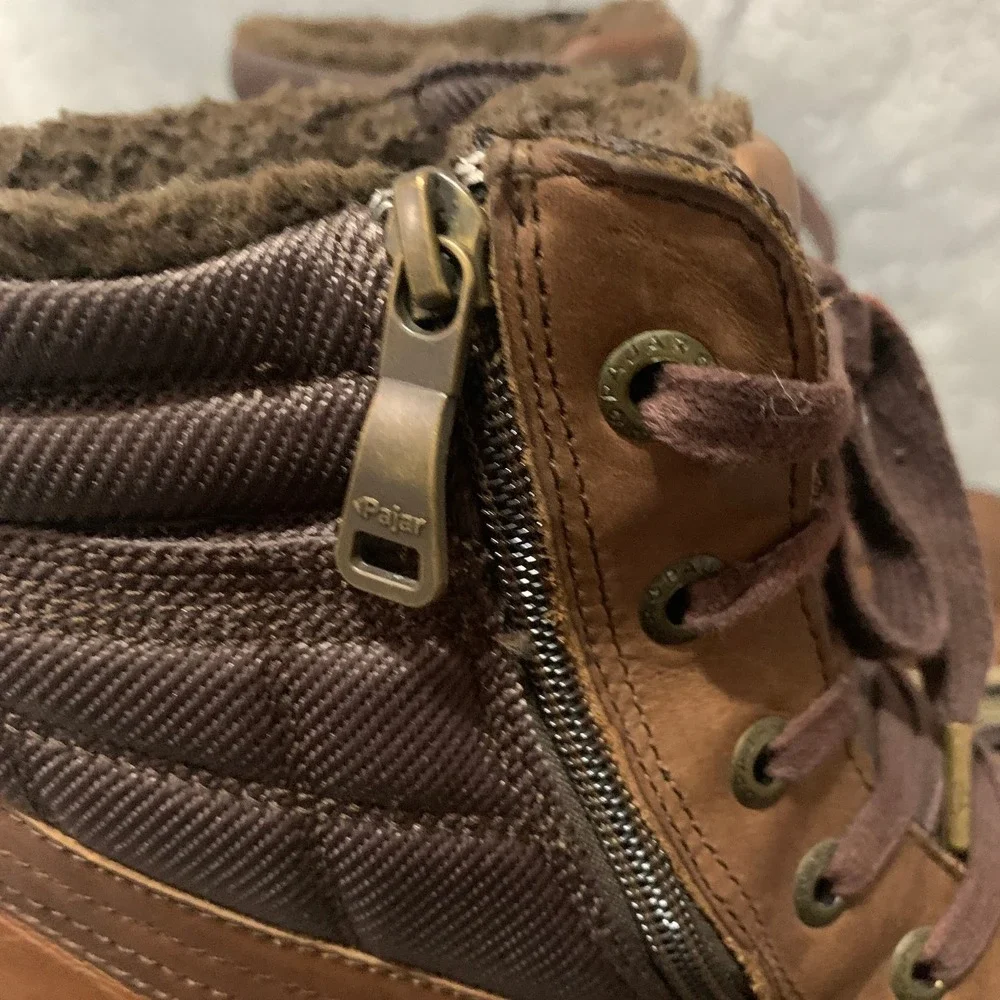 Pajar Boots Men's Brown Leather‎ Insulated Waterproof Winter Snow Boots